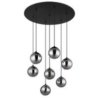 Led-hängeleuchte Riha Grau Schwarz D: 55 Cm - Schwarz/Grau, Design, Glas/Kunststoff (55/120cm) - Globo