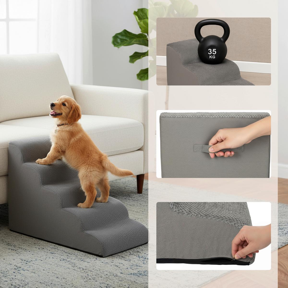 TIERHAUS Pawy Step Grau B: 40cm - Grau, MODERN, Textil (40/57/83cm) - MID.YOU