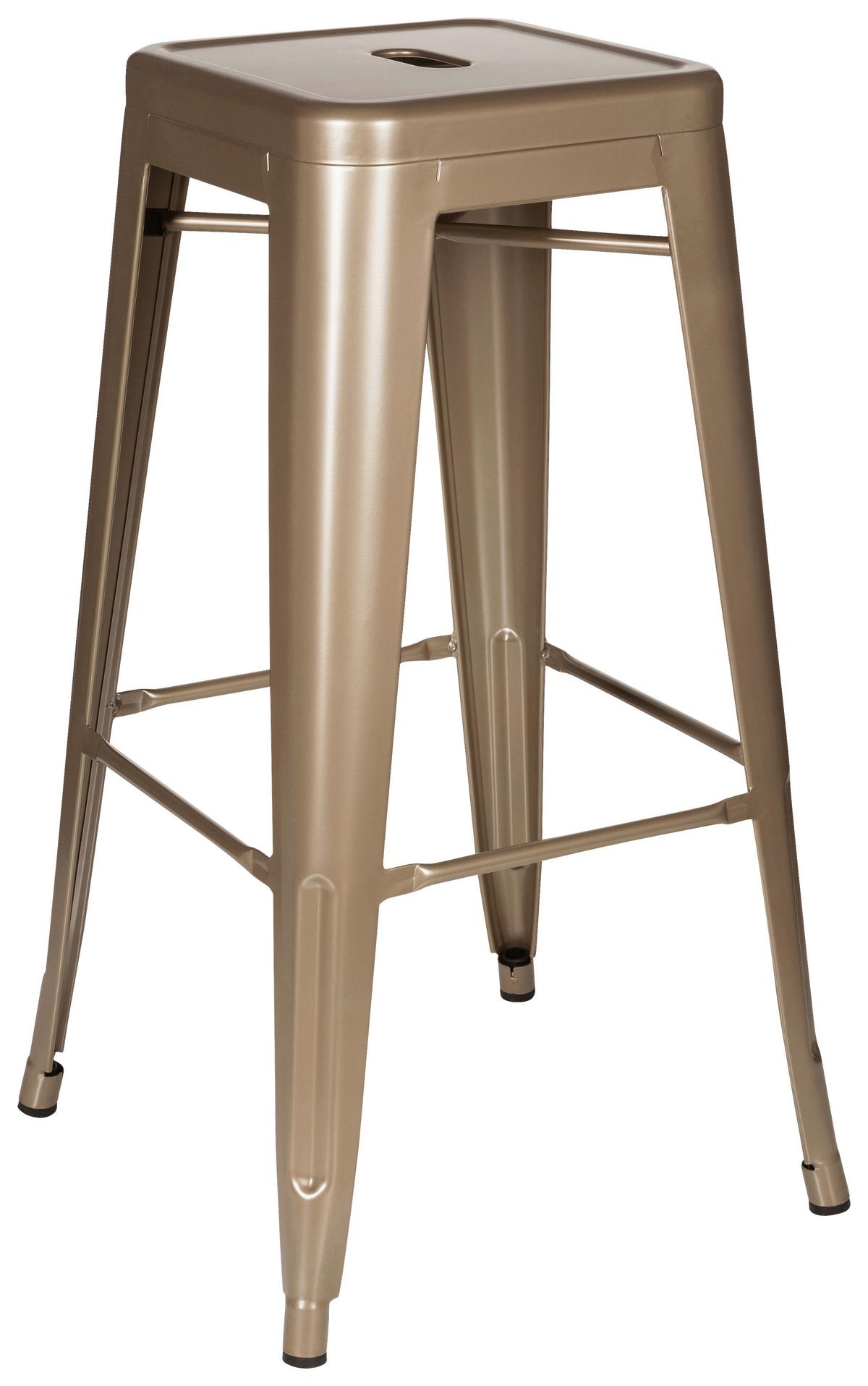 Barhocker Vantaggio High Stapelbar Champagner - Champagner, Basics, Metall (44/77/44cm) - MID.YOU