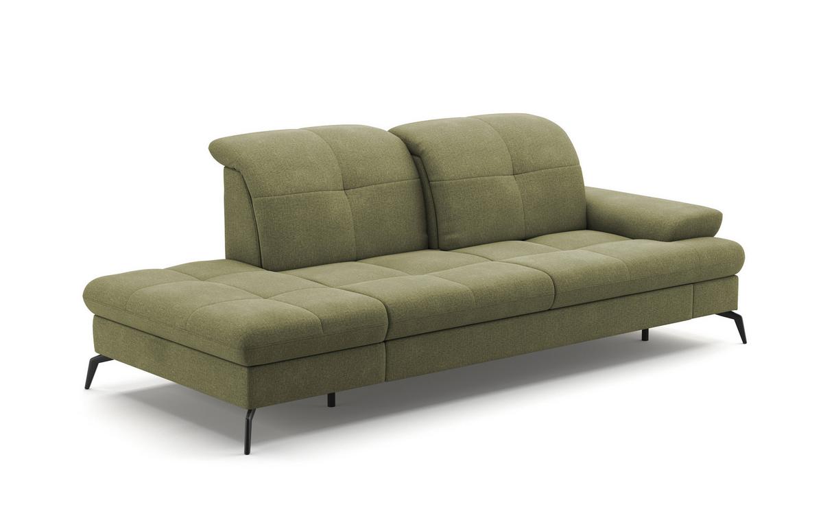 Récamiere Amica E, Hellgrün B: 231 Cm - Schwarz/Hellgrün, KONVENTIONELL, Textil (231/90/122cm) - Sit & More