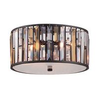 Deckenleuchte Gemma Ø 41,9 Cm 3-Flammig Vintage - Bronzefarben, Natur, Glas/Metall (41.9/23,5cm) - Elstead Lighting