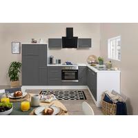 Eckküche RP290WGC mit Geräten 290x200 cm Grau/Weiß - Grau Hochglanz/Weiß, KONVENTIONELL, Holzwerkstoff (290/200cm) - Respekta