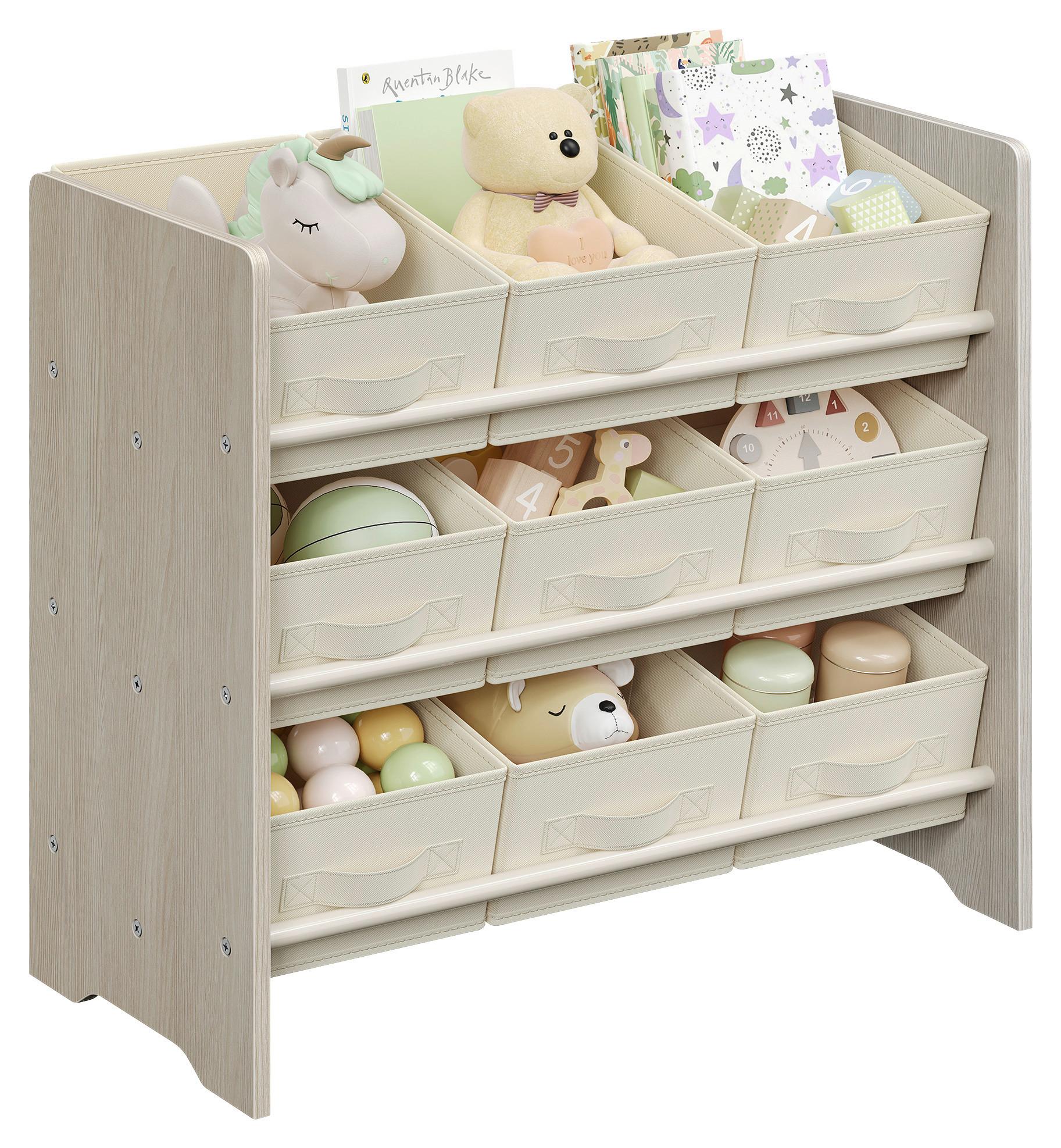 Kinderregal Toy Storage Shelf Beige B: 62,5 Cm - Beige, MODERN, Holzwerkstoff/Textil (62,5/60/29,5cm) - MID.YOU