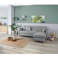 Ecksofa Bergen - Anthrazit/Naturfarben, Design, Textil (231/160cm) - Luca Bessoni