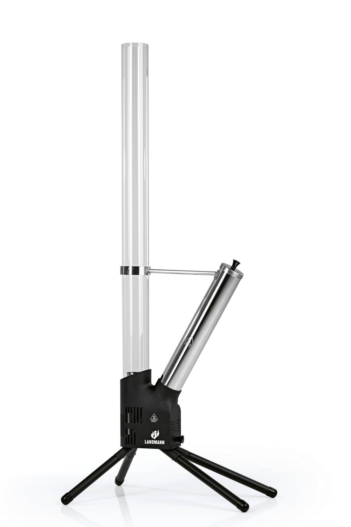 Gartenfackel Landmann Pellet-Fackel 126,5cm - Schwarz, LIFESTYLE, Glas/Metall (55/39/132cm)