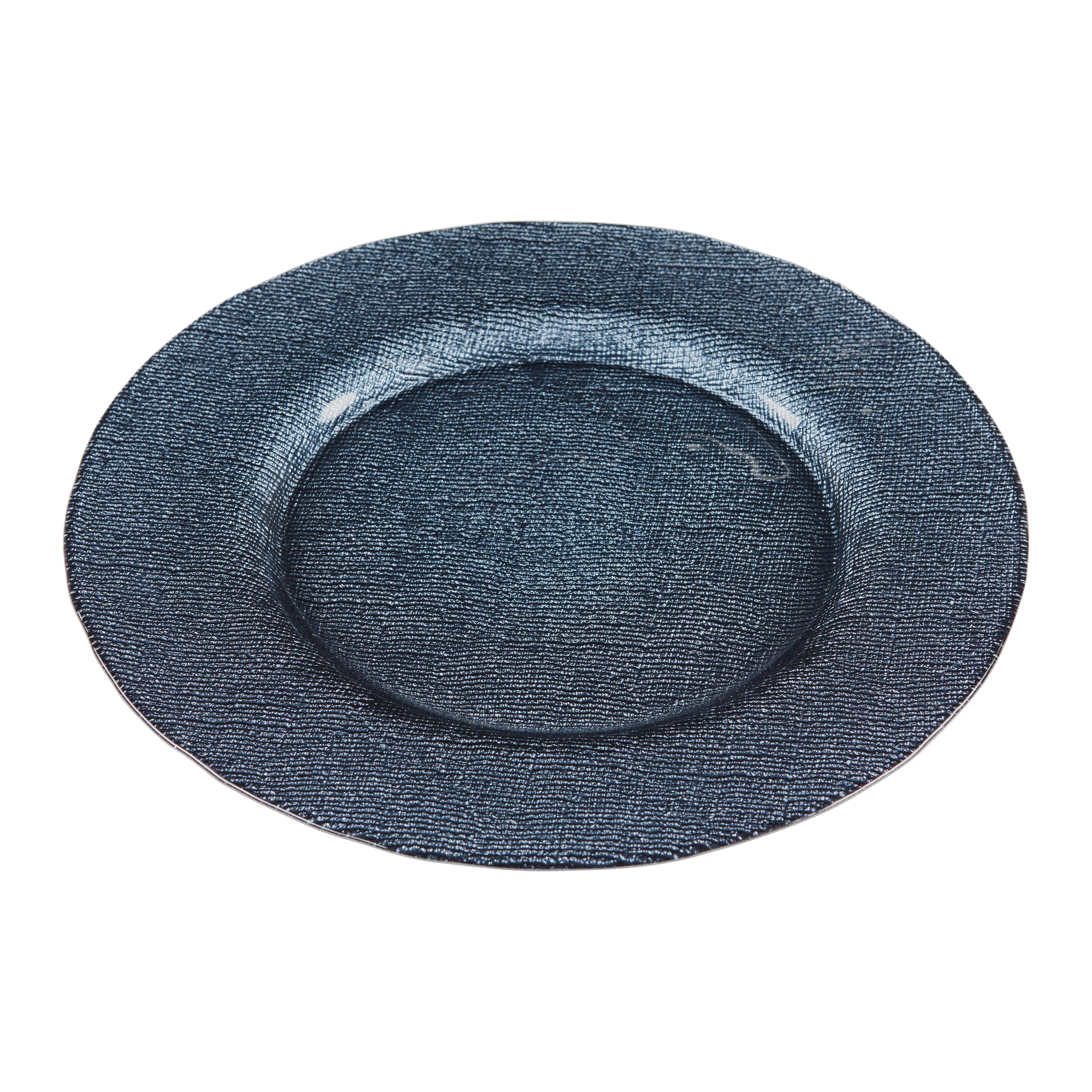Platzteller Fjona - Dunkelblau, Design, Glas (33cm) - Luca Bessoni
