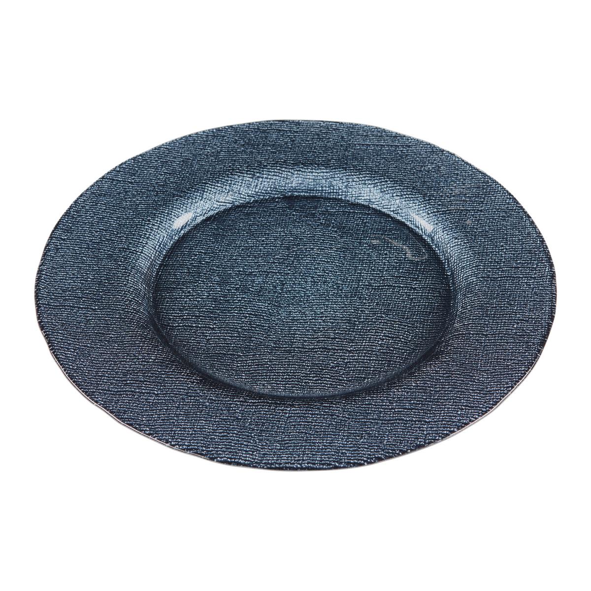 Dísztányér Fjona - sötétkék, Design, Üveg (33cm) - Luca Bessoni