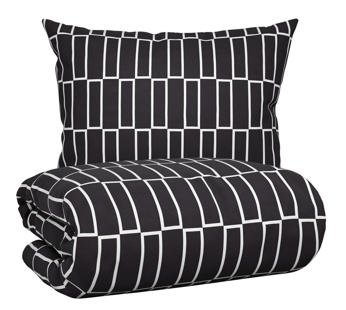 POVLEČENÍ Brigg, 140/200 cm - černá/světle zelená, textil (140/200cm) - Modern Living