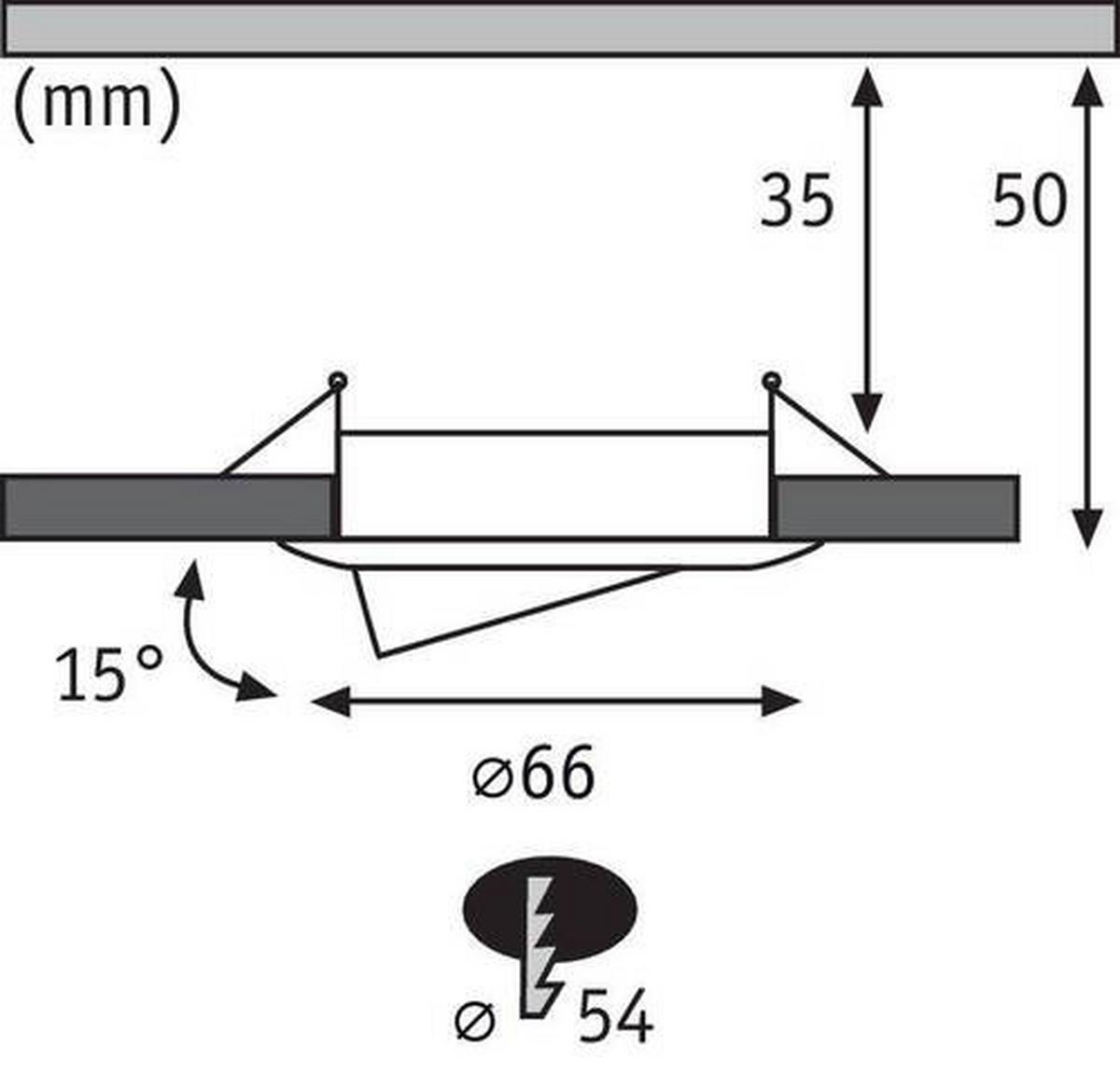 Deckenleuchte Ø 6,6 cm 1-Flammig Rund dimmbar - Design (6,6cm) - Paulmann