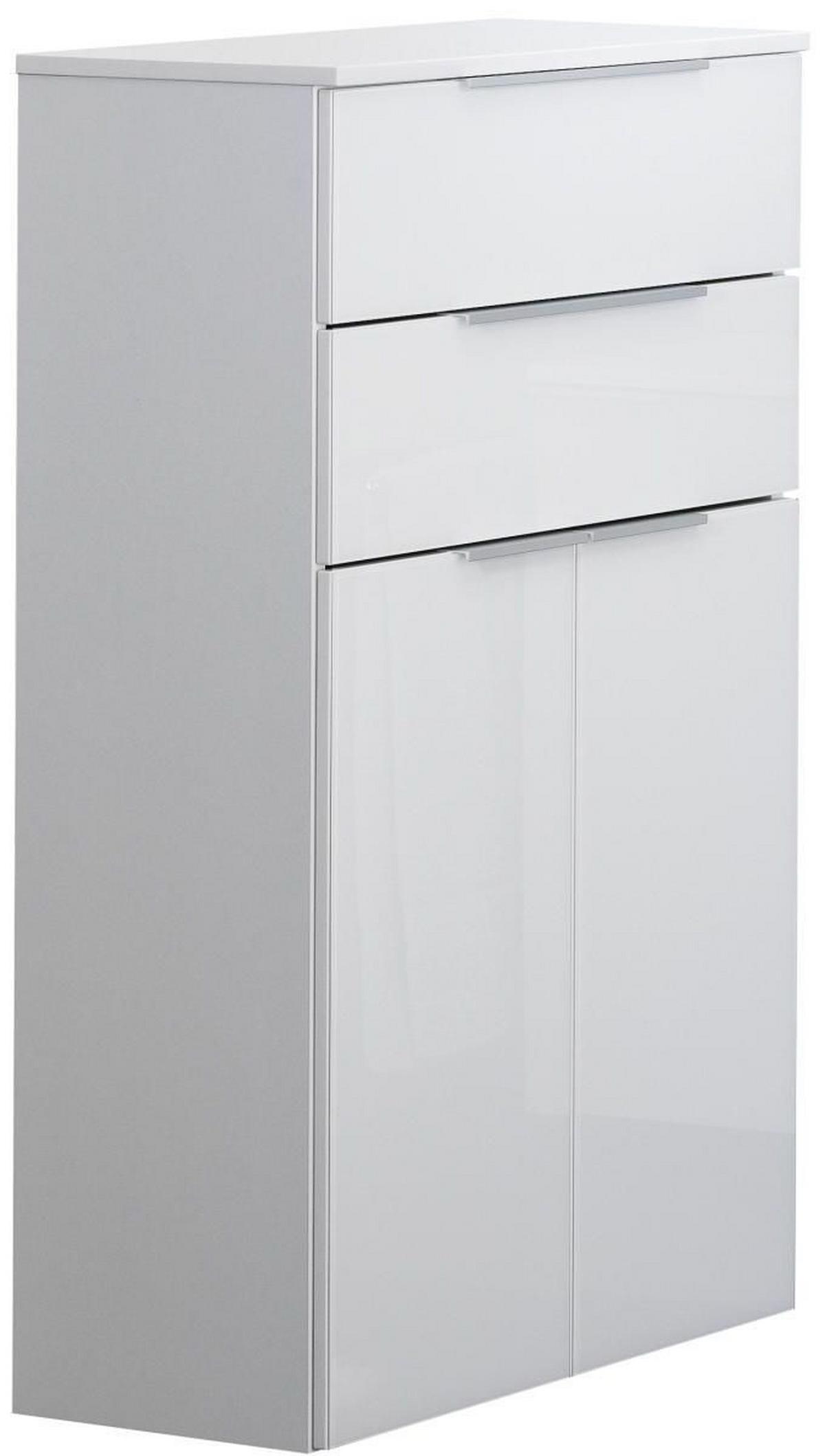 Midischrank Mit Soft-Close Kara White B: 61cm, Weiß - Weiß, MODERN, Glas/Holzwerkstoff (61/106,5/32cm) - MID.YOU