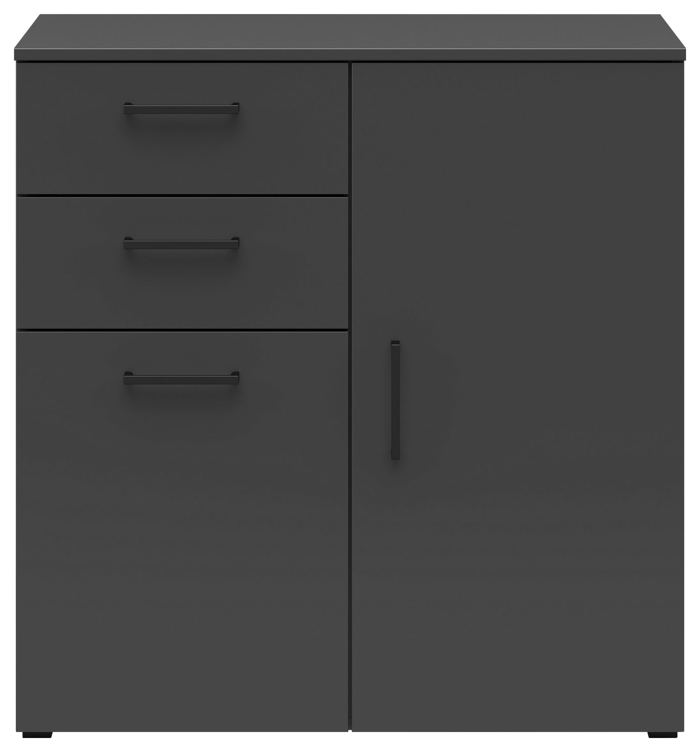 Komoda Cabinet š: 80 cm - čierna/grafitová, Modern, kompozitné drevo/plast (80/83/40cm)