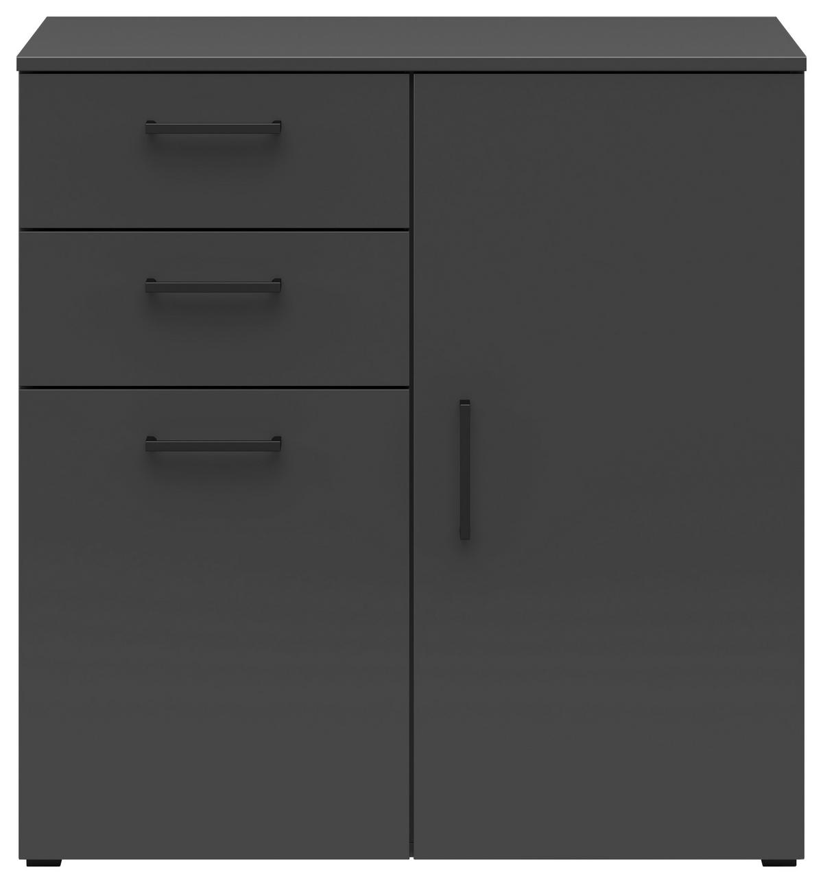 Komód Cabinet - grafitszürke, Modern, faalapú anyag (80/83/40cm)