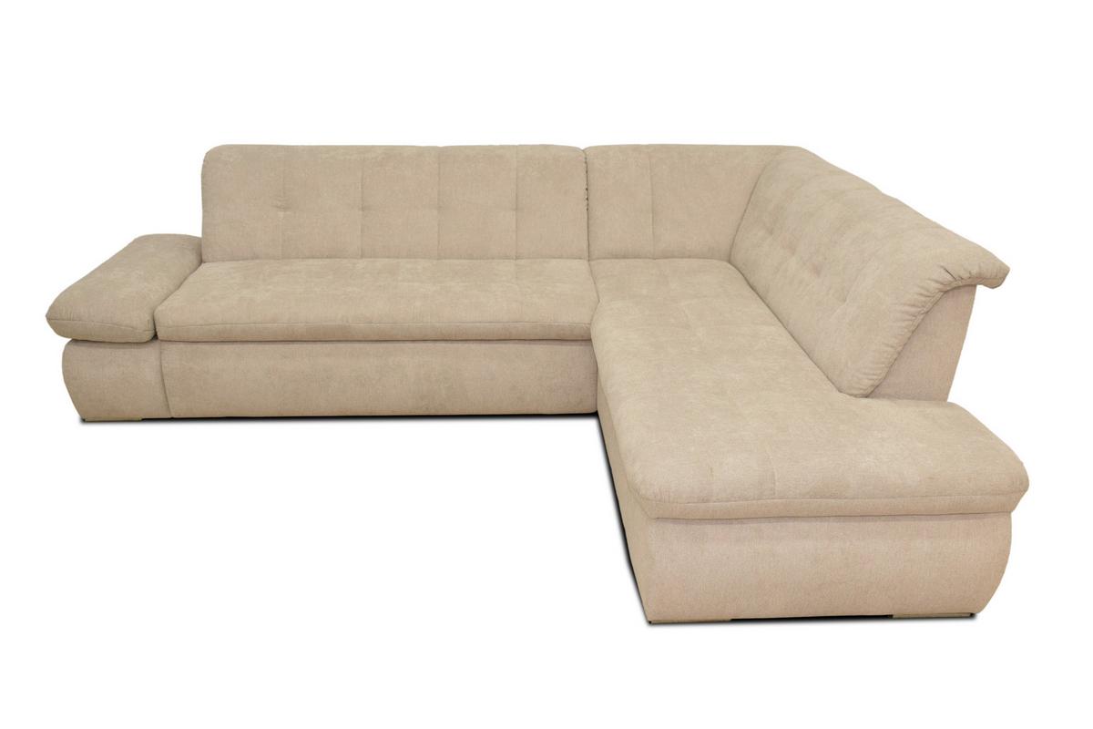 Ecksofa Moric Beige Mikrofaser - Chromfarben/Beige, KONVENTIONELL, Textil (273/216cm) - MID.YOU
