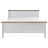 Doppelbett Landhaus-stil 180x200 Jasmin Ii Weiß/eiche - Schwarz/Weiß, LIFESTYLE, Holzwerkstoff (180/200cm)