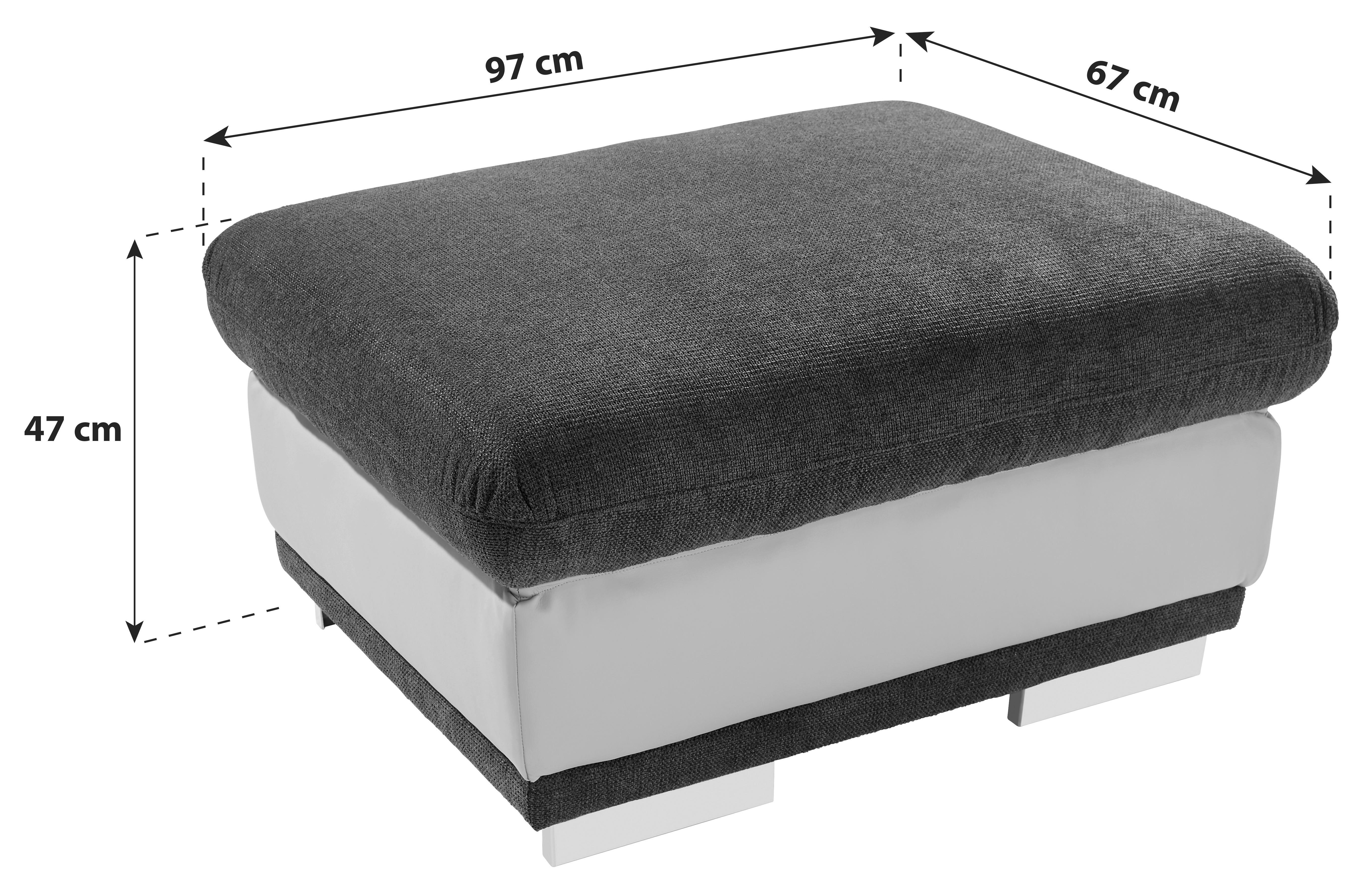 Hocker Seaside Braun H: 47 cm - Chromfarben/Braun, KONVENTIONELL, Textil (97/47/67cm) - MID.YOU