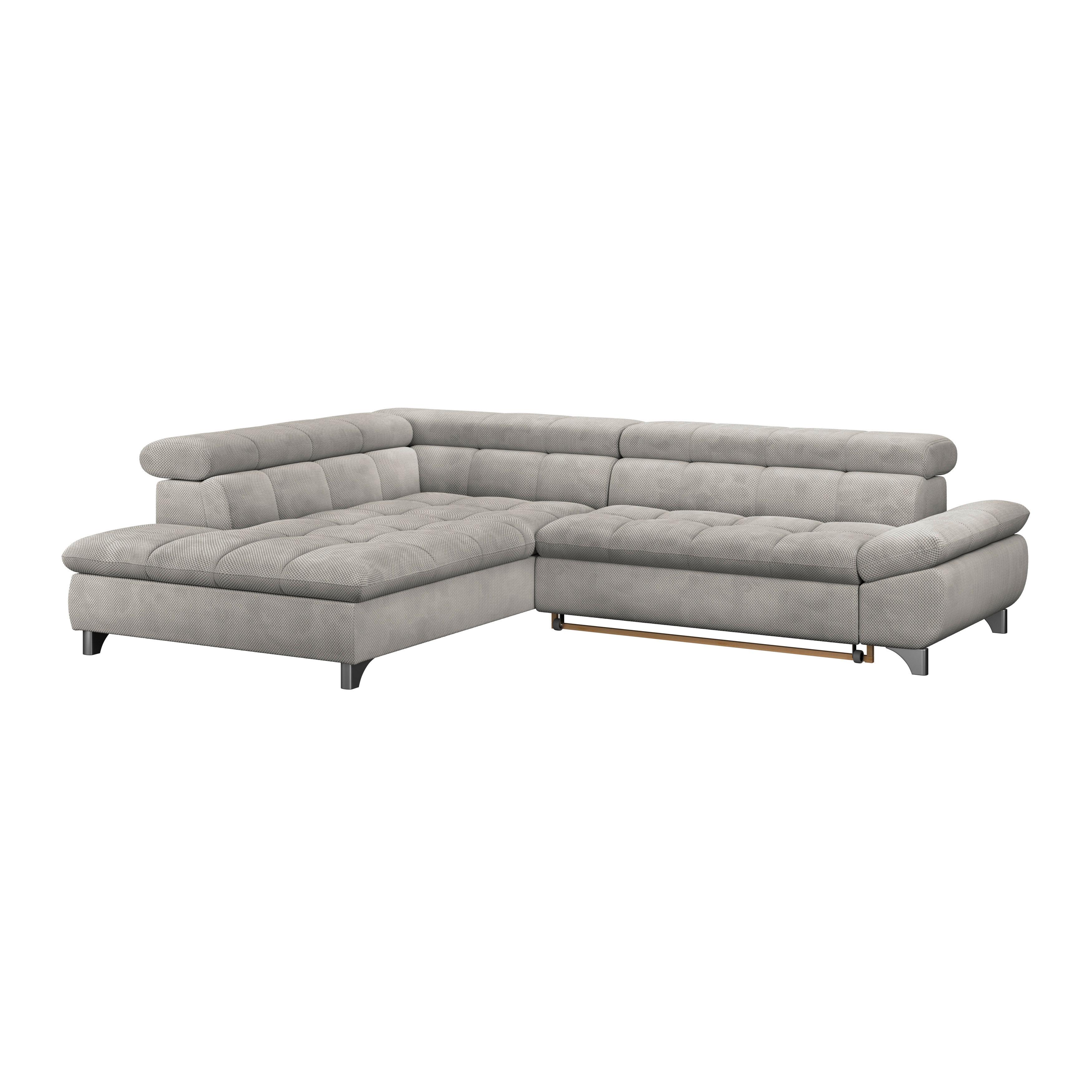 Ecksofa Gemini Naturfarben, B: 234cm - Chromfarben/Beige, KONVENTIONELL, Textil (234/312cm)