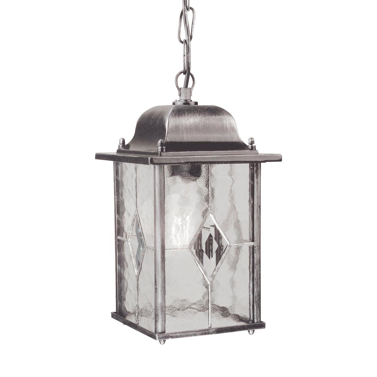 AUSSENHÄNGELEUCHTE WX9 - Silberfarben/Schwarz, Basics, Glas/Metall (34/15,9/15,9cm) - Elstead Lighting