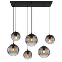Függőlámpa 15216-6 - fekete/átlátszó, Design, műanyag/Üveg (93/41/120cm) - Globo