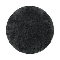 Hochflor Teppich Grau Fluffy Rund Ø 200 Cm - Grau, Basics, Textil (200cm)