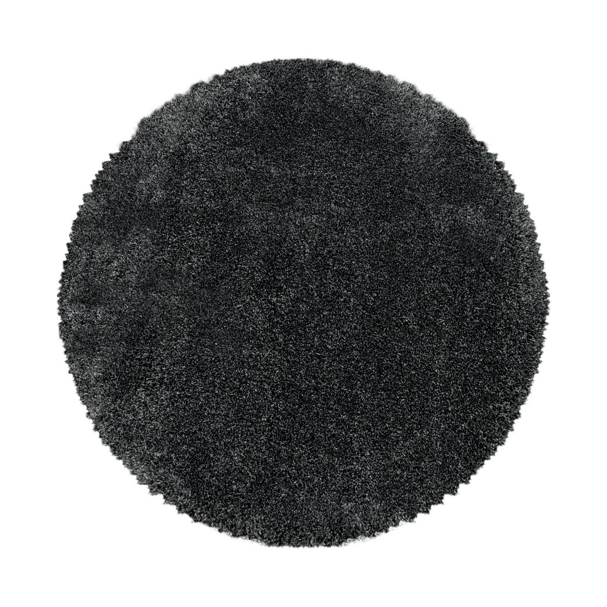 Hochflor Teppich Grau Fluffy Rund Ø 200 Cm - Grau, Basics, Textil (200cm)