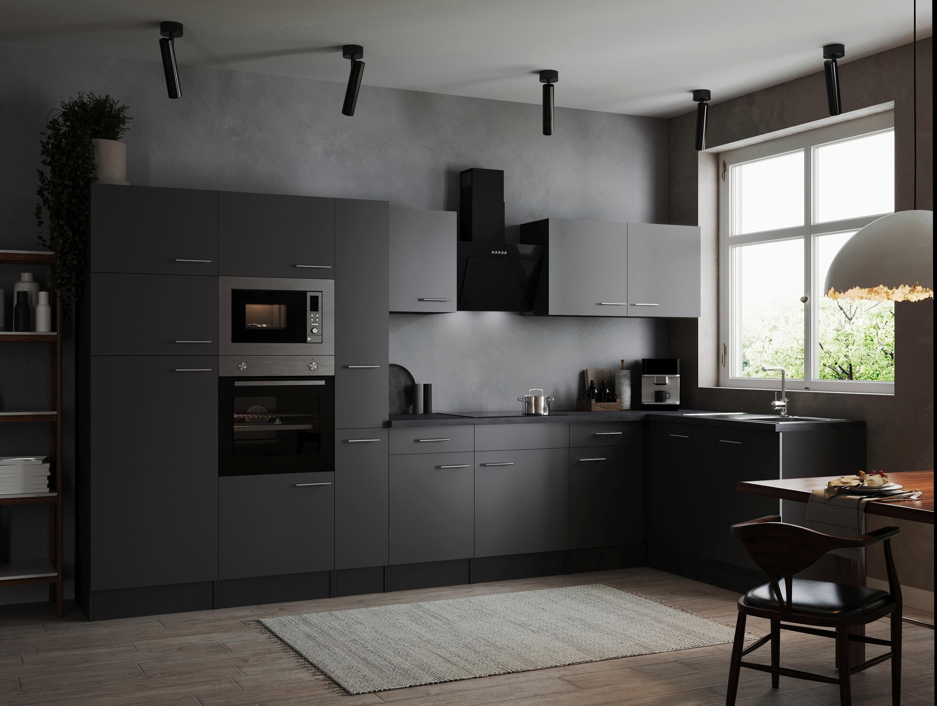 Eckküche Oliver Grau S: 370x172 Cm - Grau, Design, Holzwerkstoff (370/172cm) - Respekta