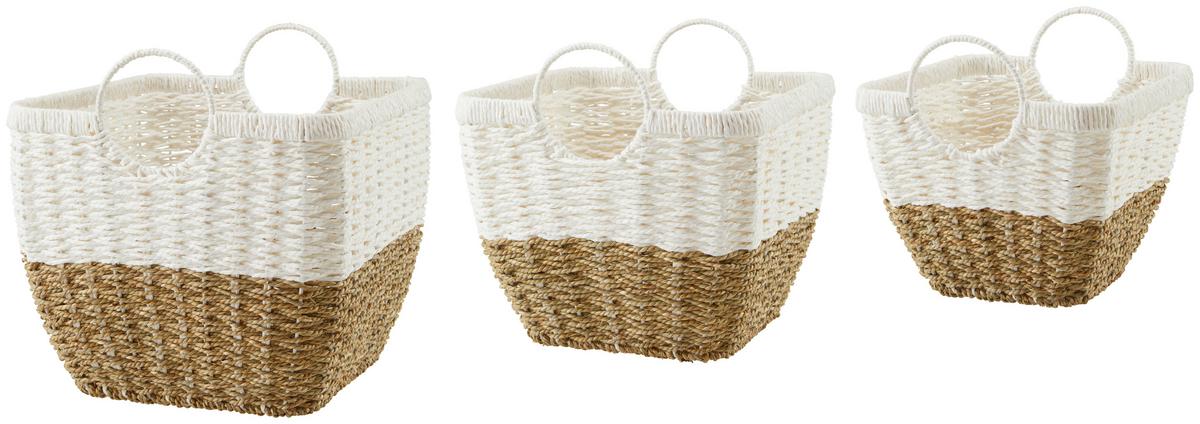 Korb Eleonora - S - Naturfarben/Weiß, Basics, Naturmaterialien/Papier (28/22-28cm) - James Wood