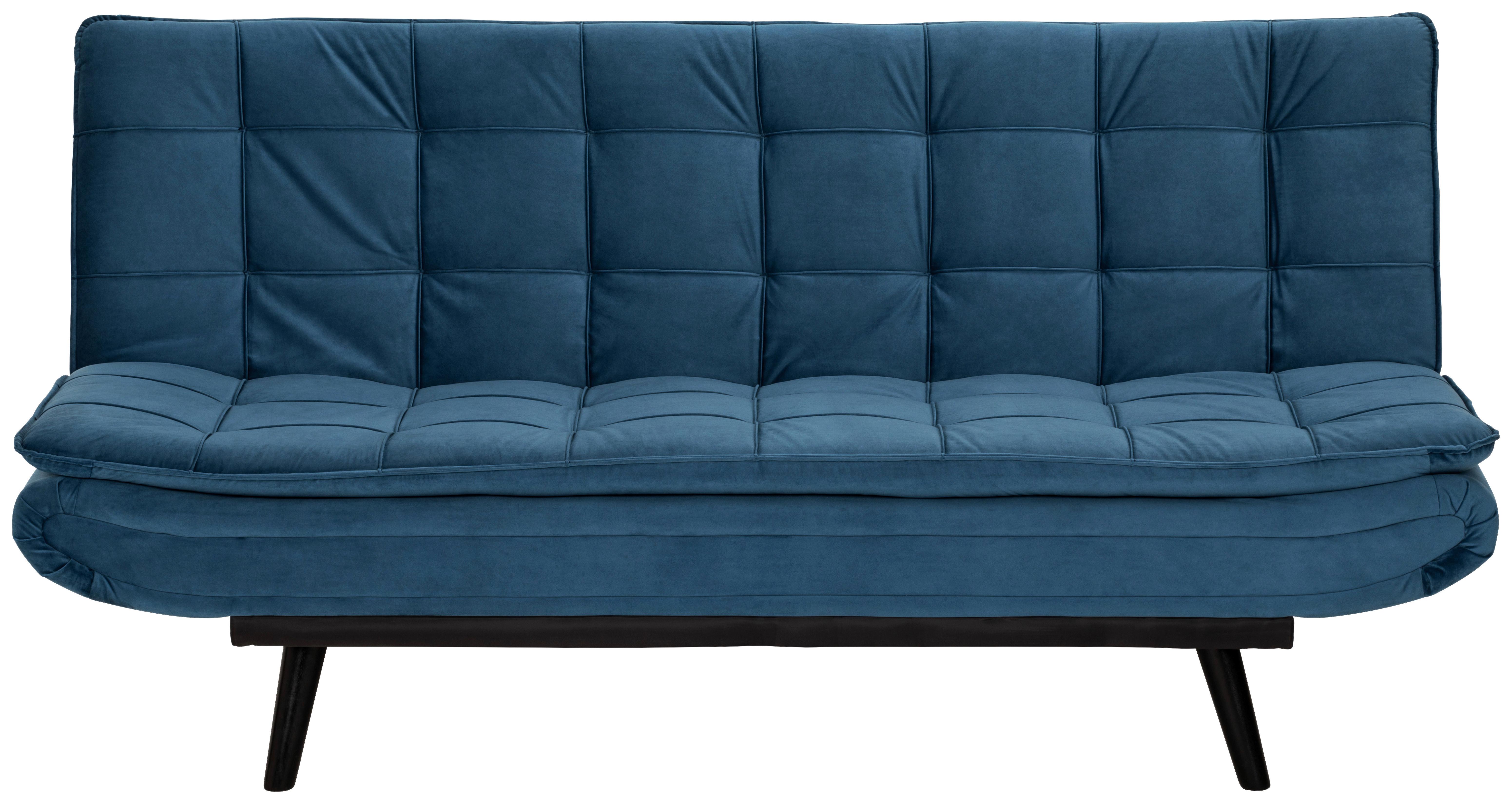3-sitzer-sofa Mit Schlaffunktion Tuvalu B: 195cm - Blau/Schwarz, Design, Holz/Textil (195/96/96cm) - MID.YOU