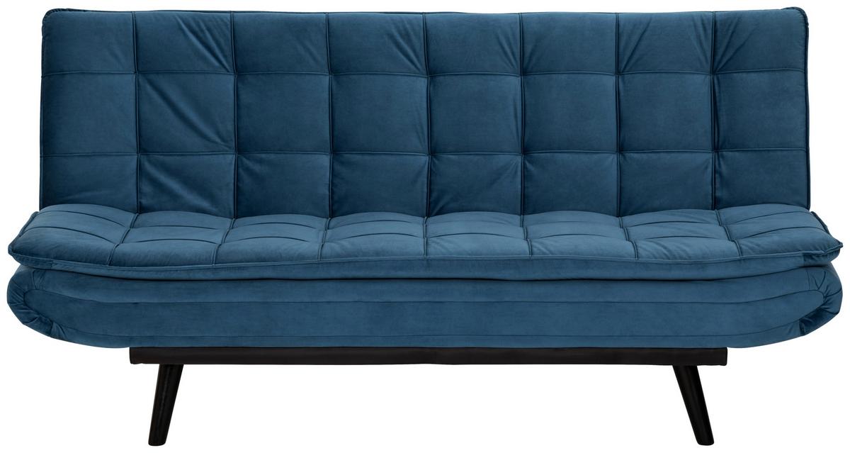 3-sitzer-sofa Mit Schlaffunktion Tuvalu B: 195cm - Blau/Schwarz, Design, Holz/Textil (195/96/96cm) - MID.YOU