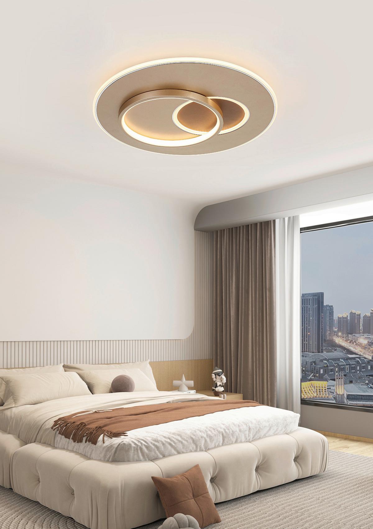 Led-deckenleuchte Lejla Ø 50 Cm - Chromfarben/Mokka, MODERN, Kunststoff/Metall (50/7cm) - Luca Bessoni