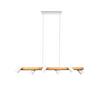 Hängeleuchte Marley H: 150 cm 6-Flammig - Naturfarben/Weiß, MODERN, Holz/Metall (115/150/20cm) - Trio Leuchten