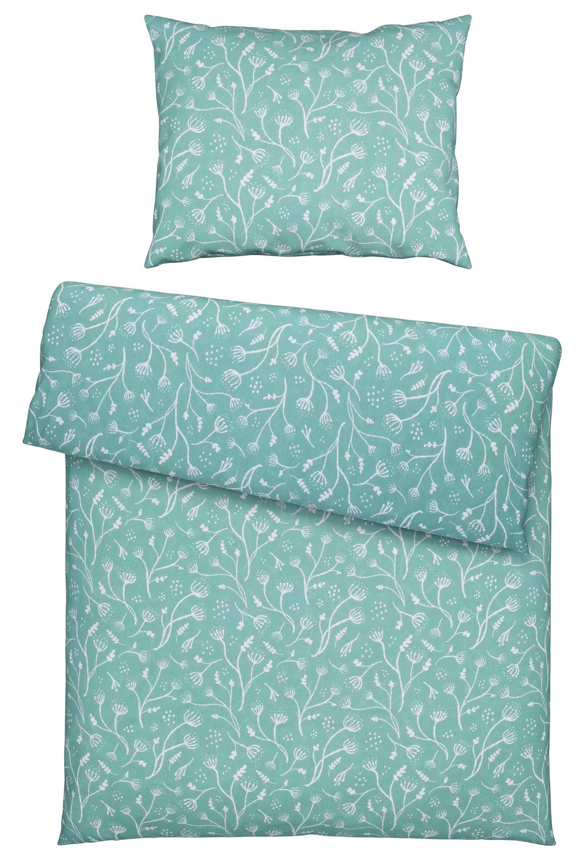 Posteľná bielizeň Frida, 70/90 140/200cm - zelená, Konventionell, textil (140/200cm) - Modern Living