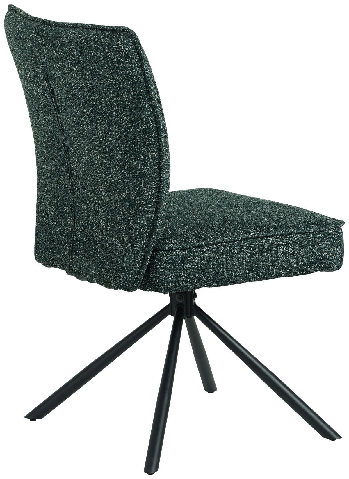 Stuhl Ellen Webstoff Grün, B: 49 Cm - Schwarz/Grün, MODERN, Textil/Metall (49/91/66cm)