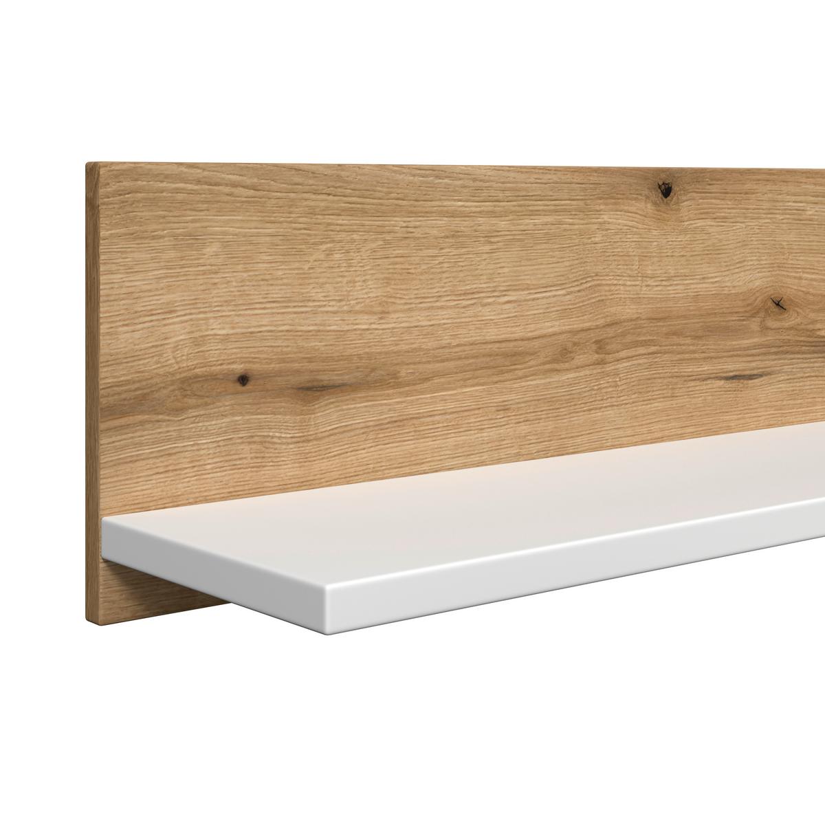 Wandboard Calabria Weiß/Eiche Dekor B: 160 cm - Eichefarben/Weiß, Trend, Holzwerkstoff (160/24/21,6cm)