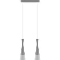 Hängeleuchte 8511236 Vegas2, 2-Fl, Grau - Weiß/Grau, Design, Holz/Textil (37/150cm)
