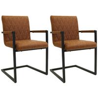 Armlehnstuhl-Set Rombo - Cognac/Haselnussfarben, LIFESTYLE, Kunststoff/Textil (54/86/57cm) - MID.YOU