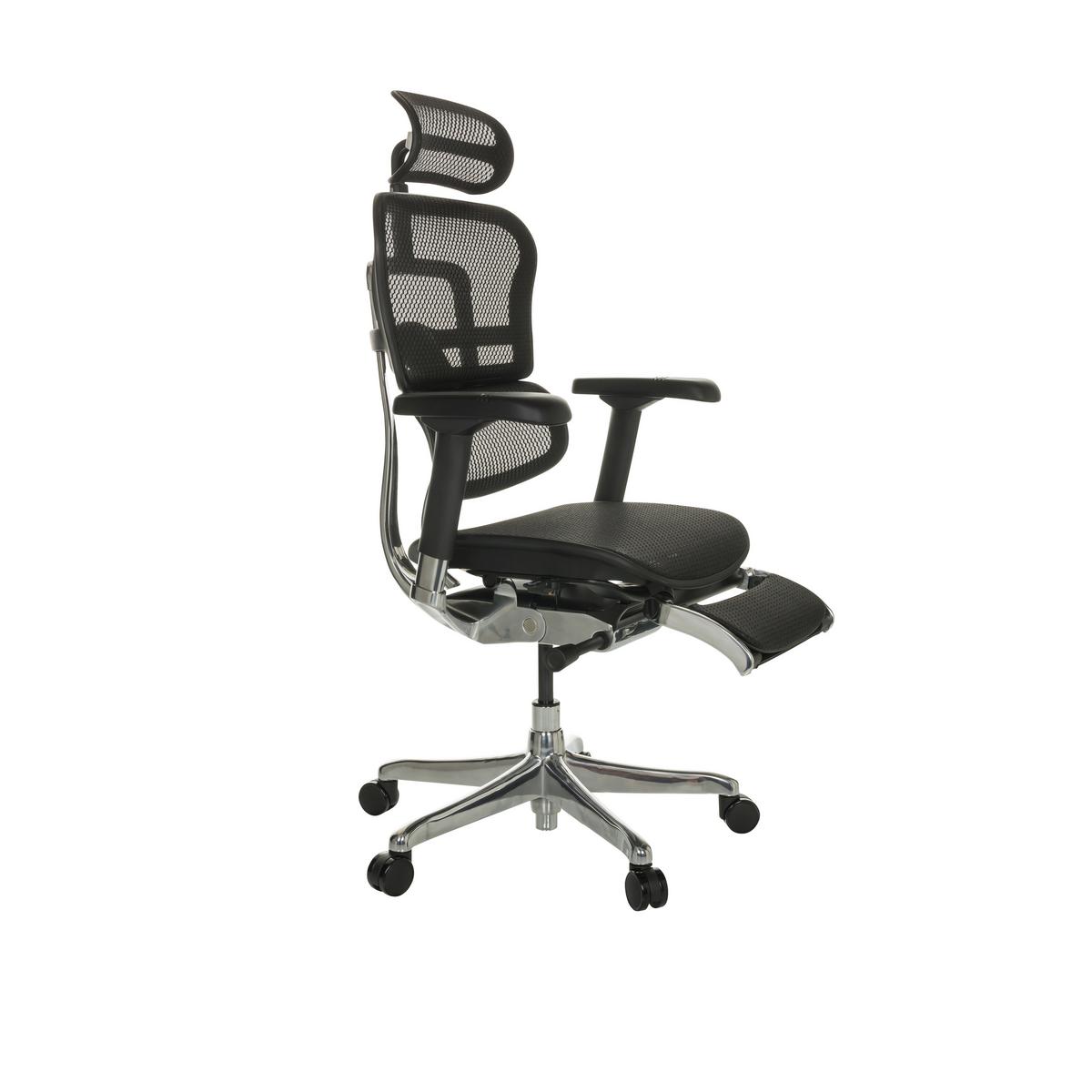 Drehstuhl Ergohuman Plus Legpro I - Schwarz/Grau, Basics, Kunststoff/Textil (68/118-141/64cm) - MID.YOU