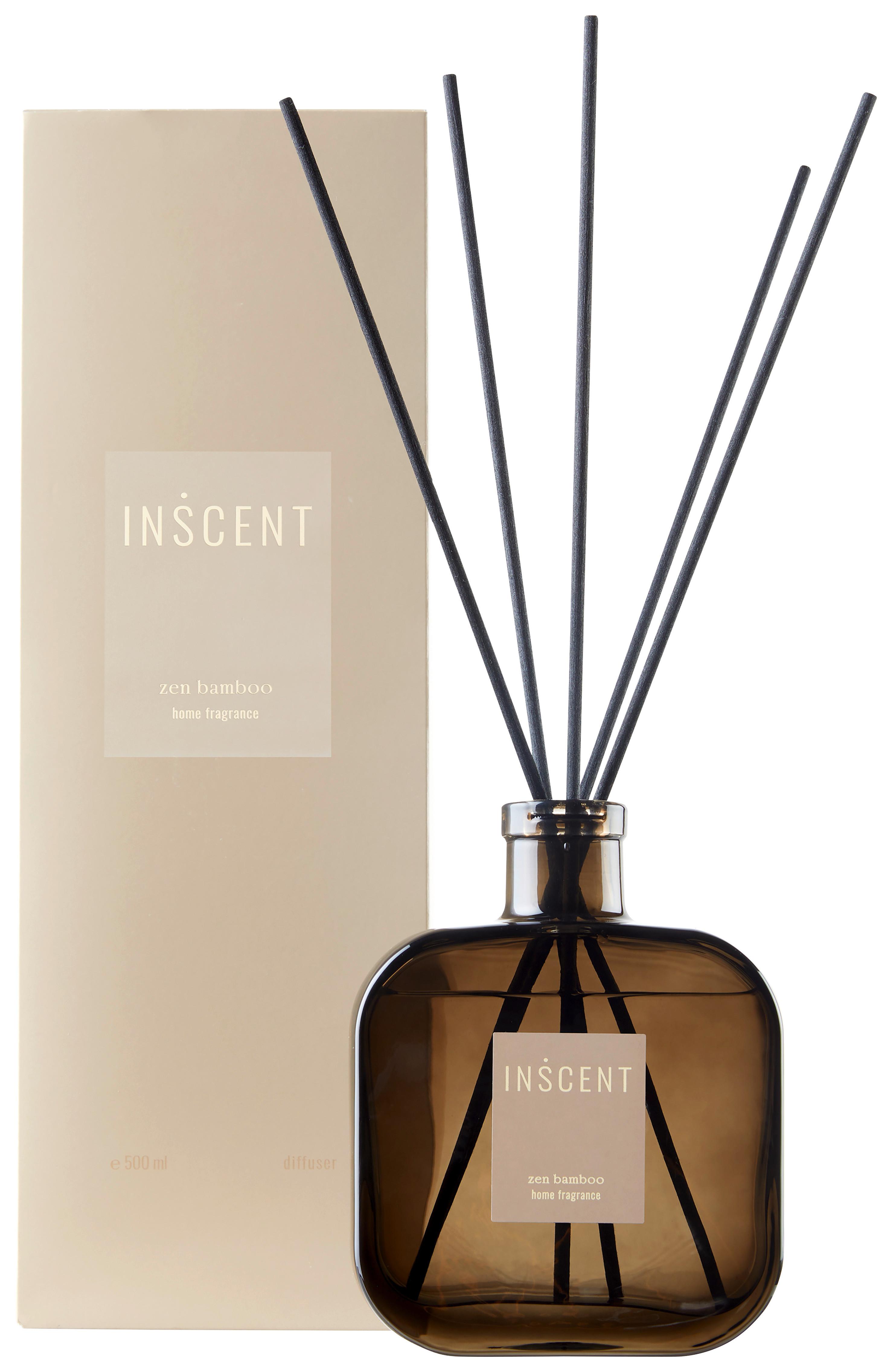 Pokojová vůně Zen Bamboo, 500ml - krémová/čiré, Design, sklo (500ml) - Inscent
