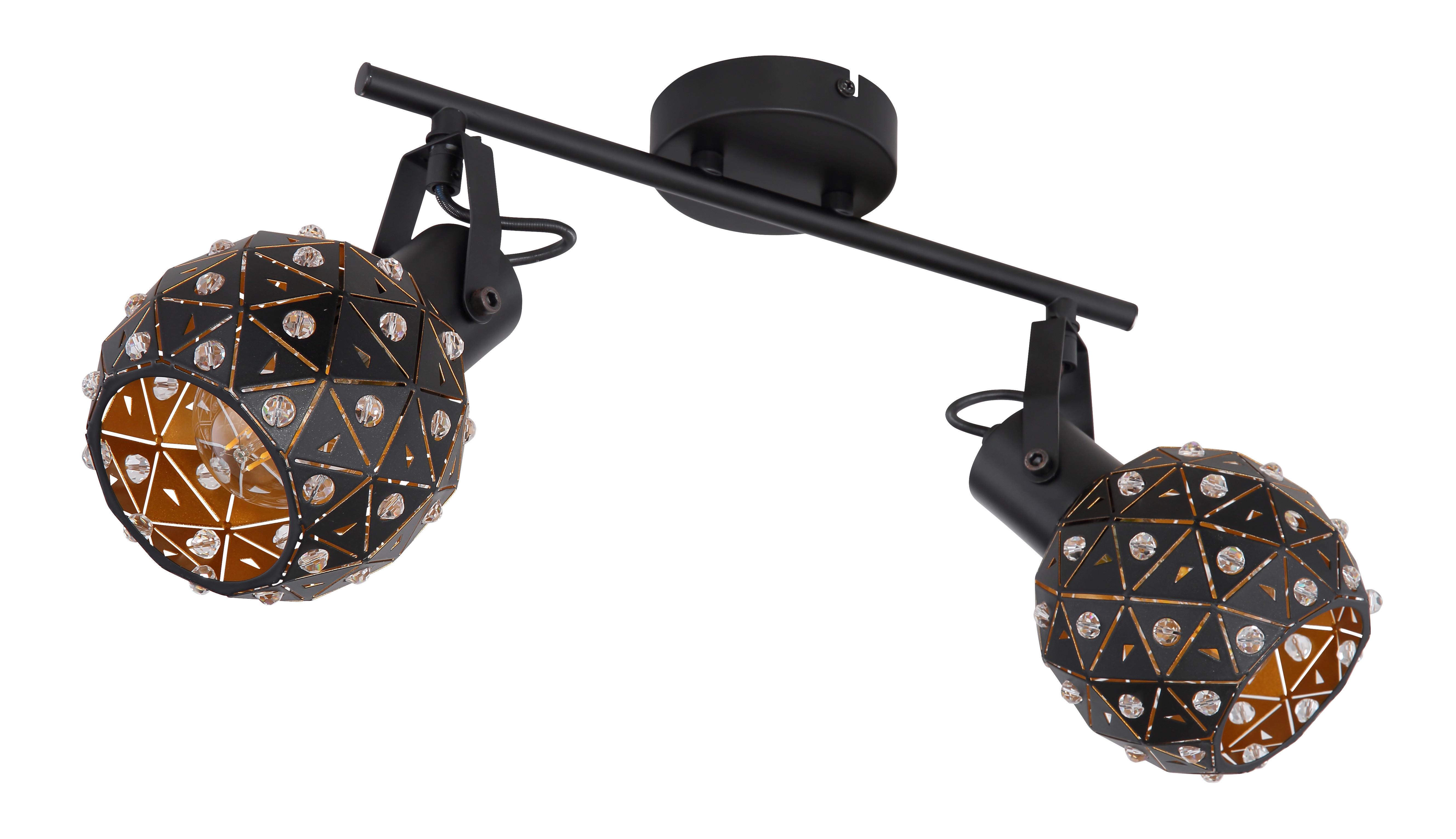 Strahler Jodie 2-Flammig verstellbar L: 35 cm - Klar/Goldfarben, Basics, Glas/Metall (35/12/26cm) - Globo