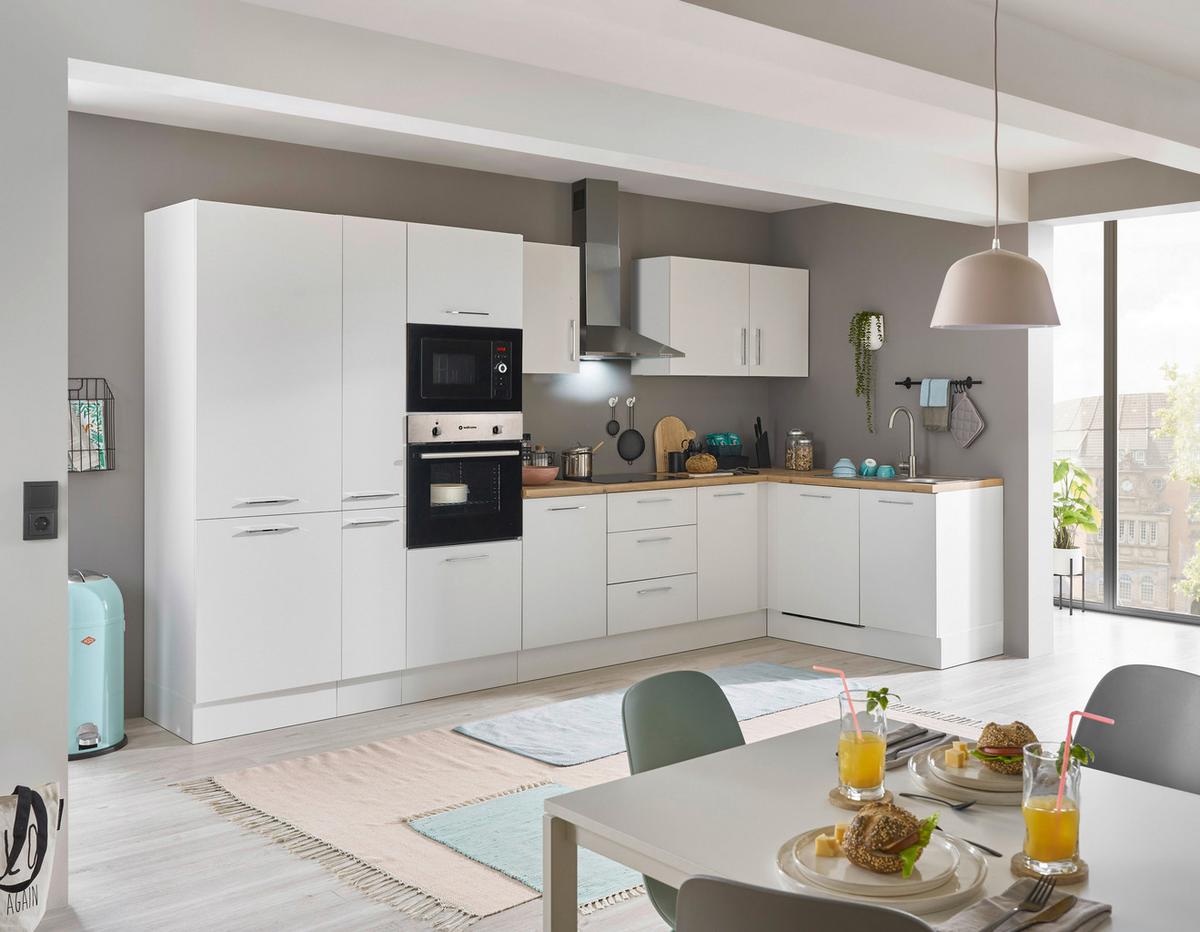 Eckküche Turin Weiss/Eiche Dekor 370x175 cm - Weiß/Eiche Artisan, Basics, Holzwerkstoff (370/175cm) - MID.YOU