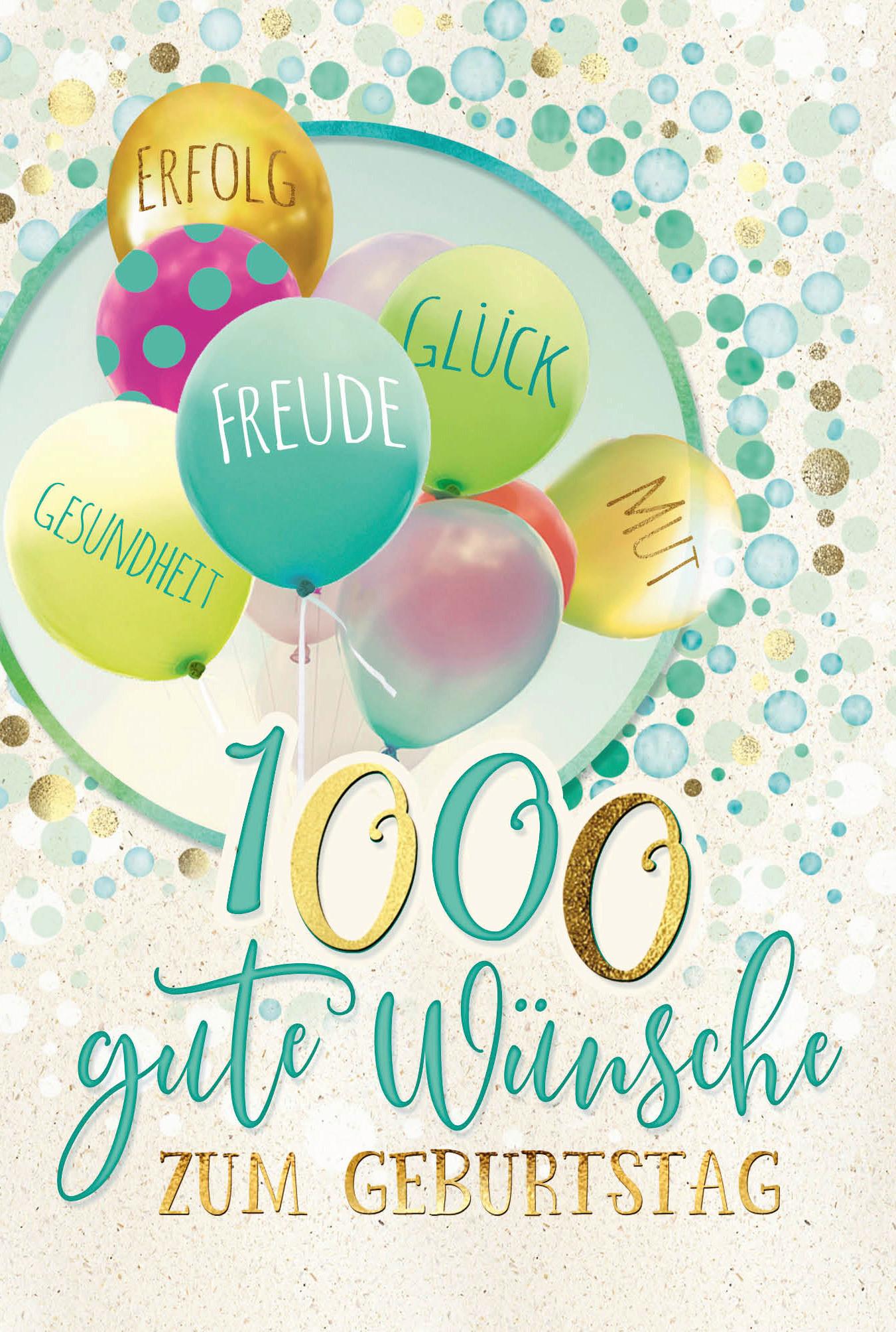 Billett Geburtstag Ballons - Multicolor, Basics, Papier/Kunststoff (12/18/2cm)