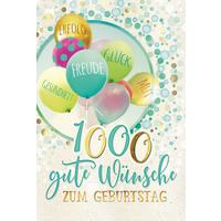 Billett Geburtstag Ballons - Multicolor, Basics, Papier/Kunststoff (12/18/2cm)