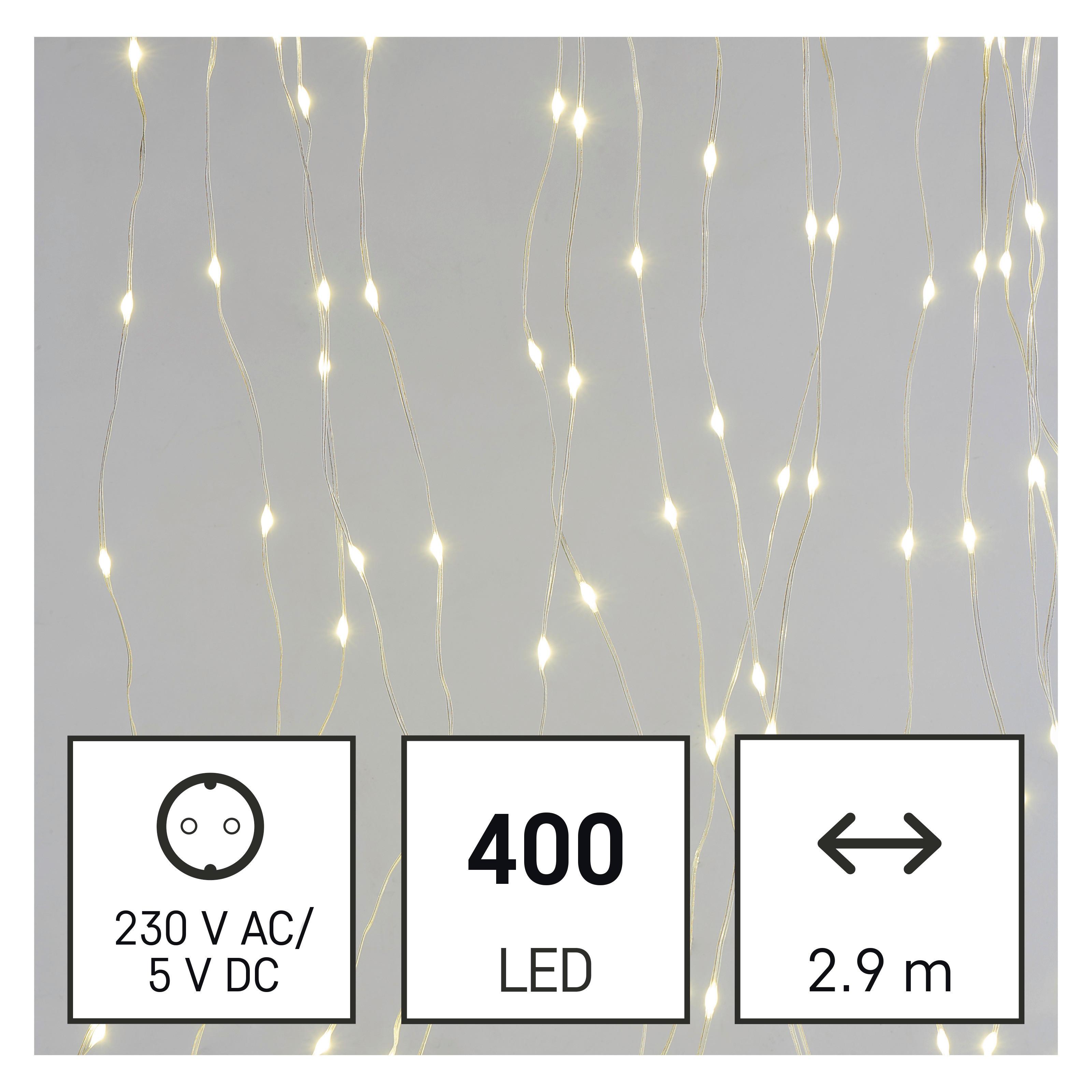 Led Karácsonyi Fényfüggöny Drop Kb. 2,9/2m - áttetsző, Basics, műanyag (2,9/2cm)