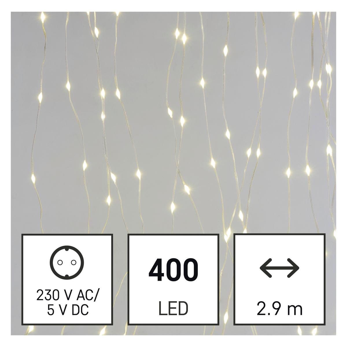 Led Karácsonyi Fényfüggöny Drop Kb. 2,9/2m - áttetsző, Basics, műanyag (2,9/2cm)