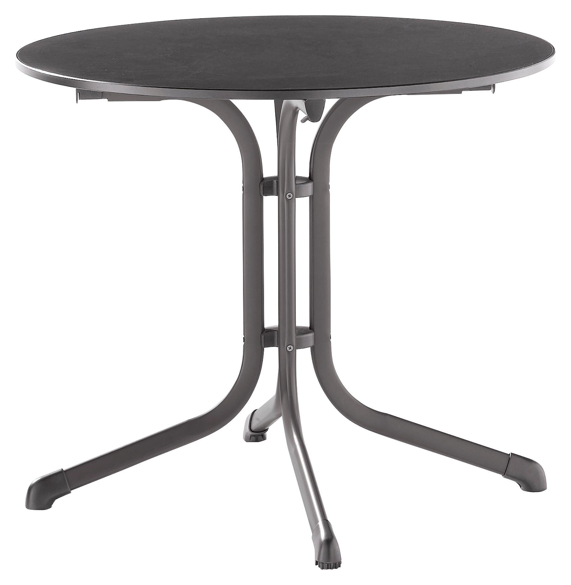 Gartentisch Klappbar Stahl L: 85cm - Anthrazit/Grau, MODERN, Holzwerkstoff/Metall (85/85/73cm) - Sieger