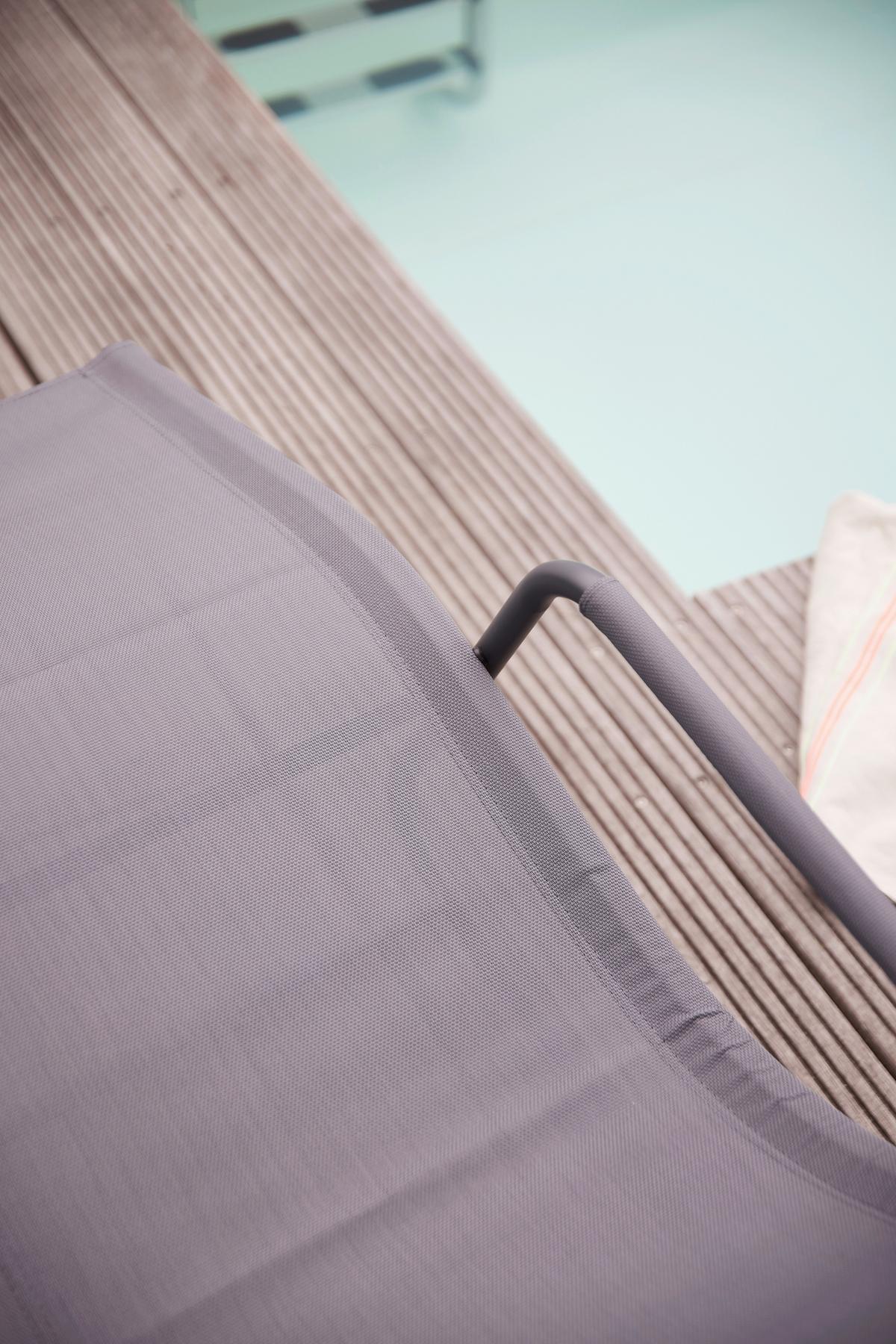 Schaukelliege Metall/Kunststoff/Textil - Blaugrau, KONVENTIONELL, Kunststoff/Textil (57/81/143cm) - Siena Garden