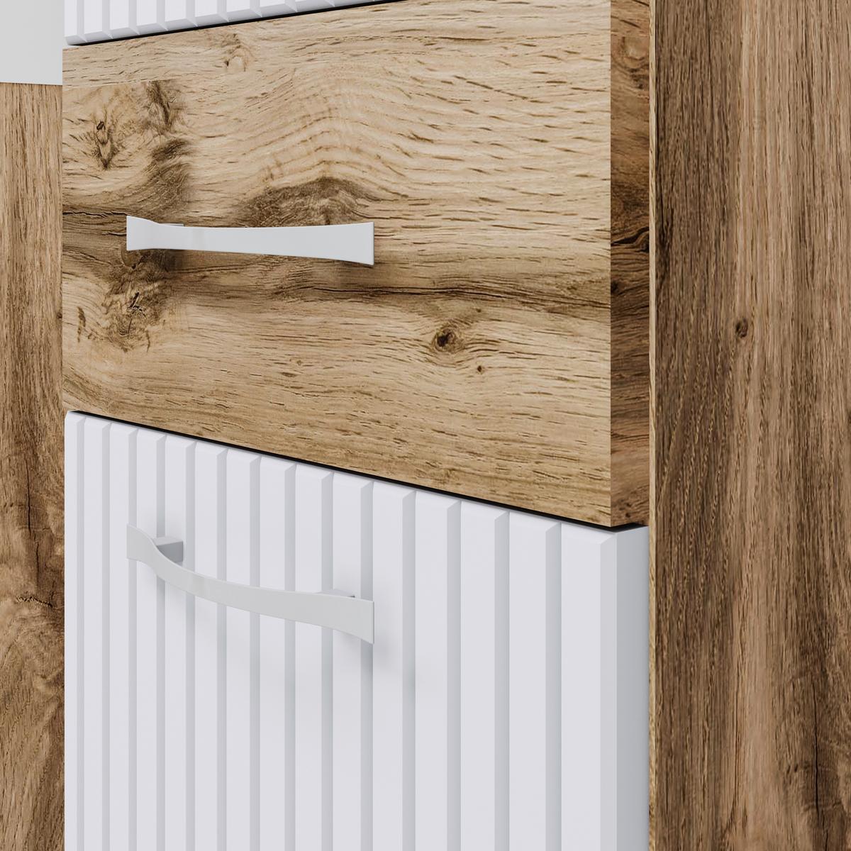 Badezimmer Alba Wotan Eiche/Weiss - Eiche Wotan/Weiß, LIFESTYLE, Holzwerkstoff (120cm) - P & B