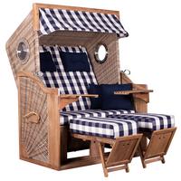 Strandkorb Greenline 135xl Pe Des. 743 - Akaziefarben, LIFESTYLE, Holz/Kunststoff (130/165/80cm)