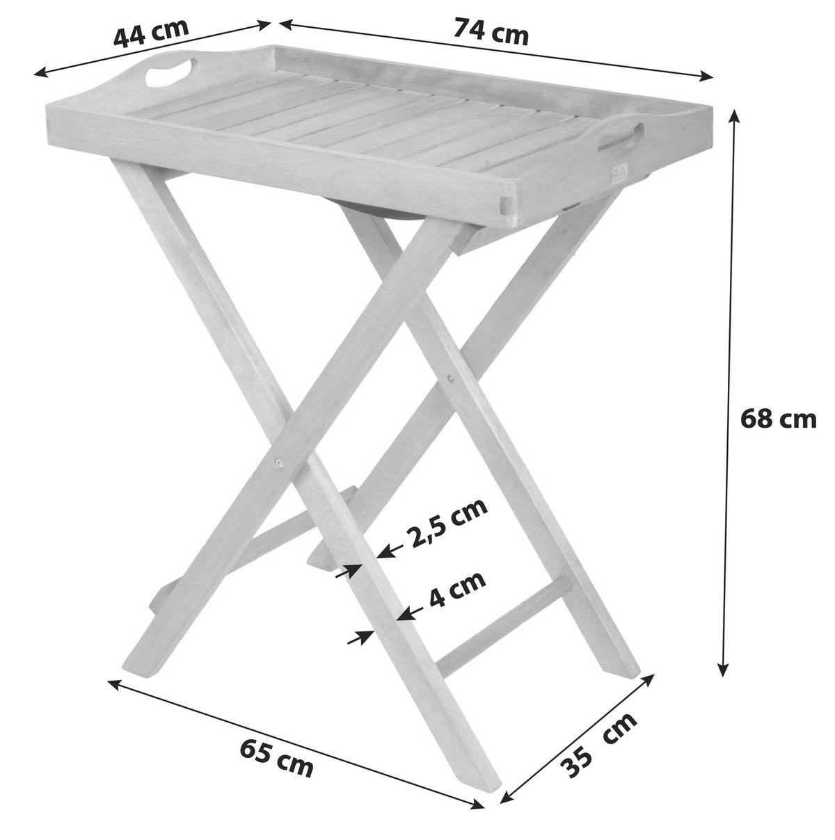 Gartenbeistelltisch Dallas - Braun, Basics, Holz (44/74/68cm) - Gardenson