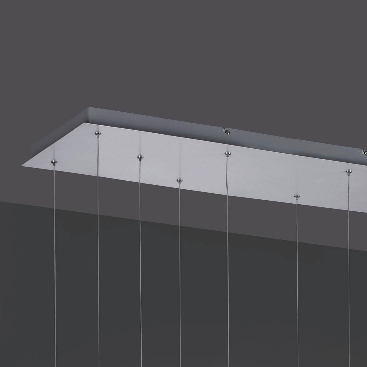 LED-Hängeleuchte Bruno H: 120 cm 10-Flammig - Alufarben, Design, Kunststoff/Metall (89/30/120cm)