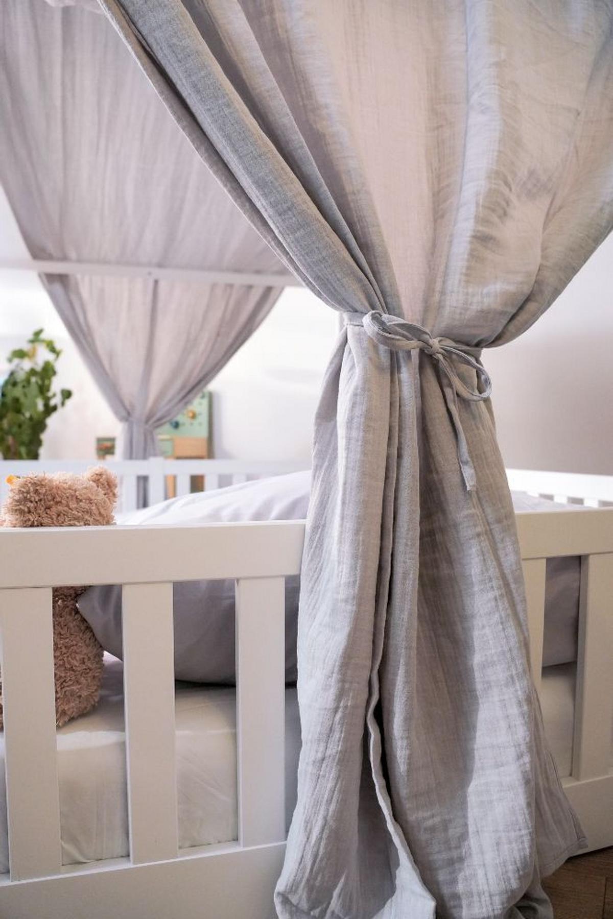 Baldachin Hellgrau, B/L: 90x200cm - Hellgrau, Basics, Textil (90/200cm) - tiSsi